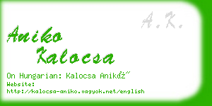 aniko kalocsa business card